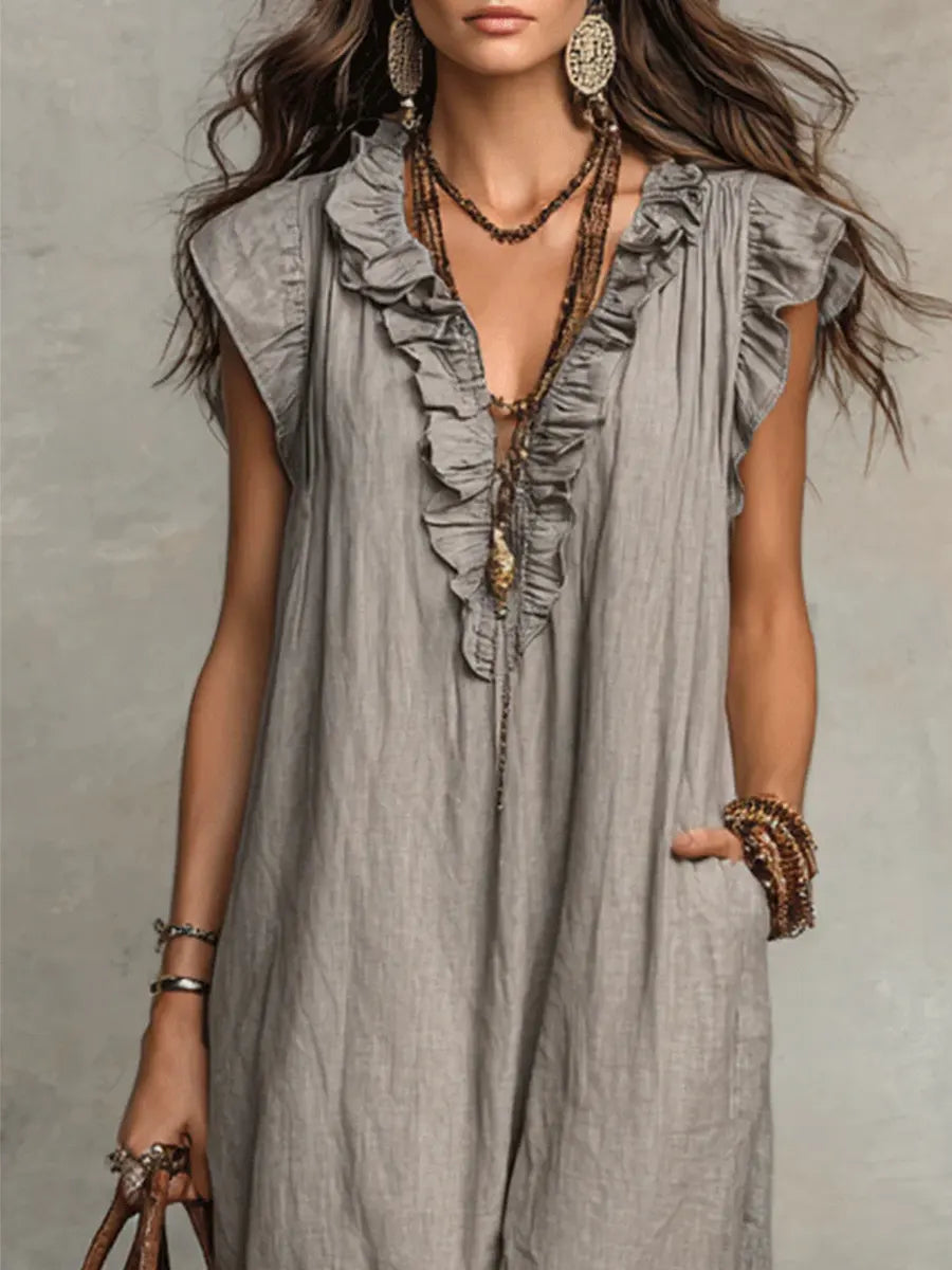 Sofia™ | Bohemian Ruffle Maxi Dress