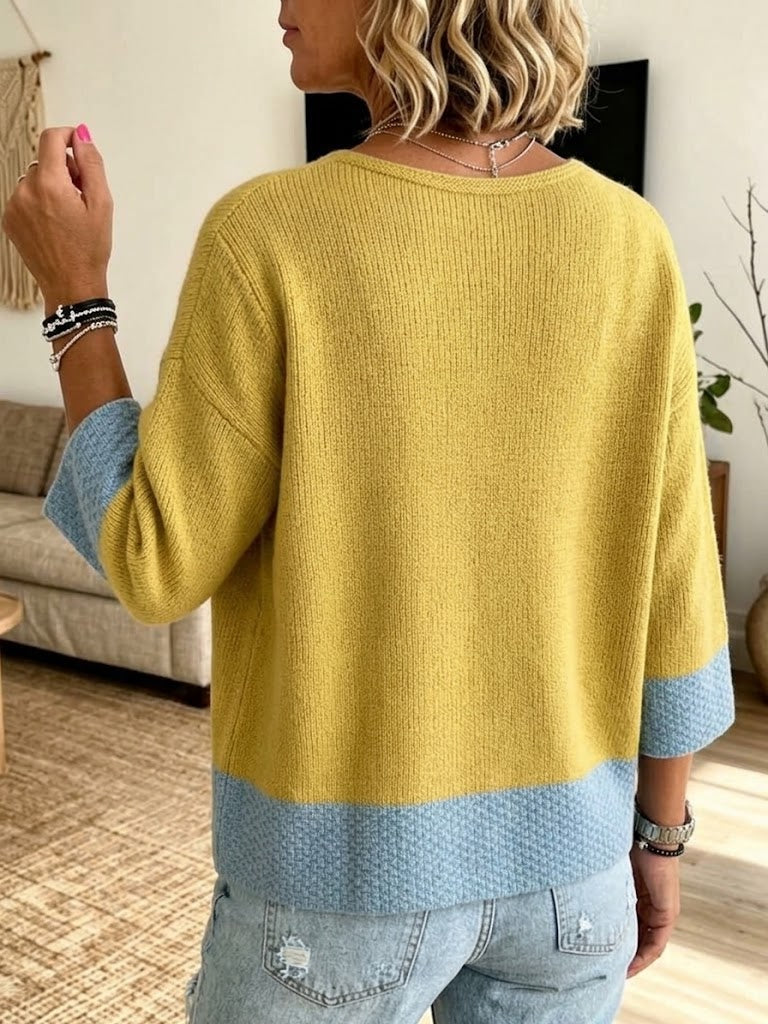 Daisy | Color-Block Knit Cardigan
