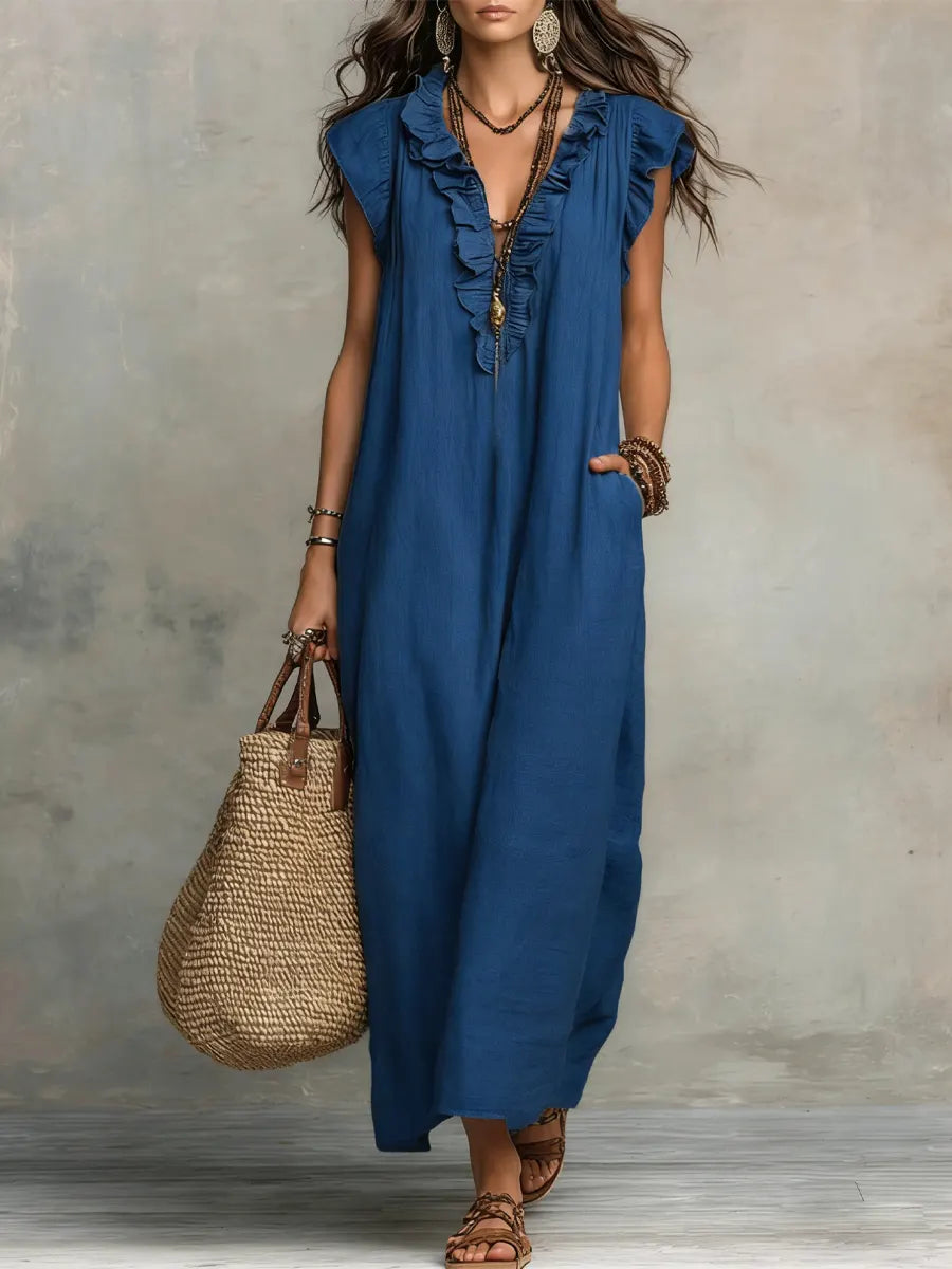 Sofia™ | Bohemian Ruffle Maxi Dress