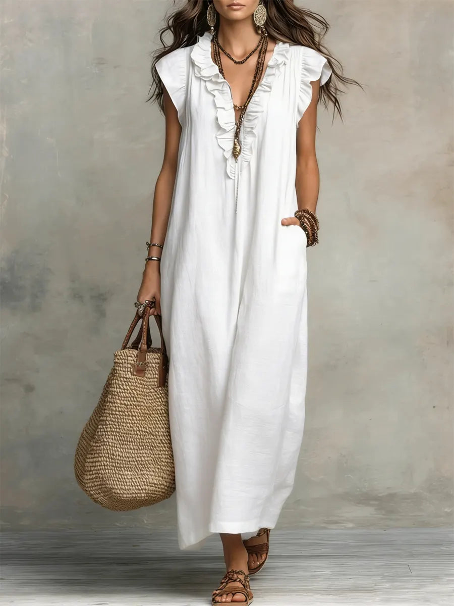 Sofia™ | Bohemian Ruffle Maxi Dress