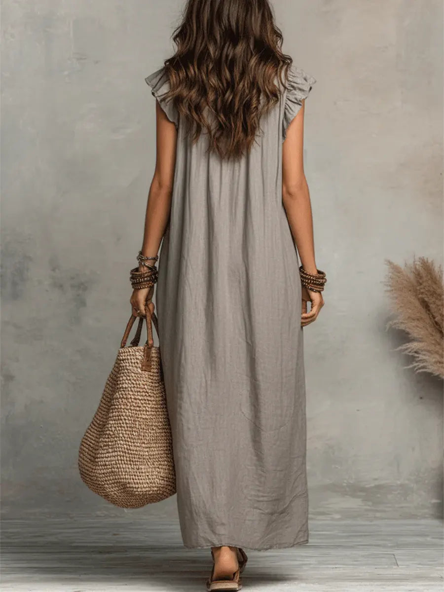 Sofia™ | Bohemian Ruffle Maxi Dress