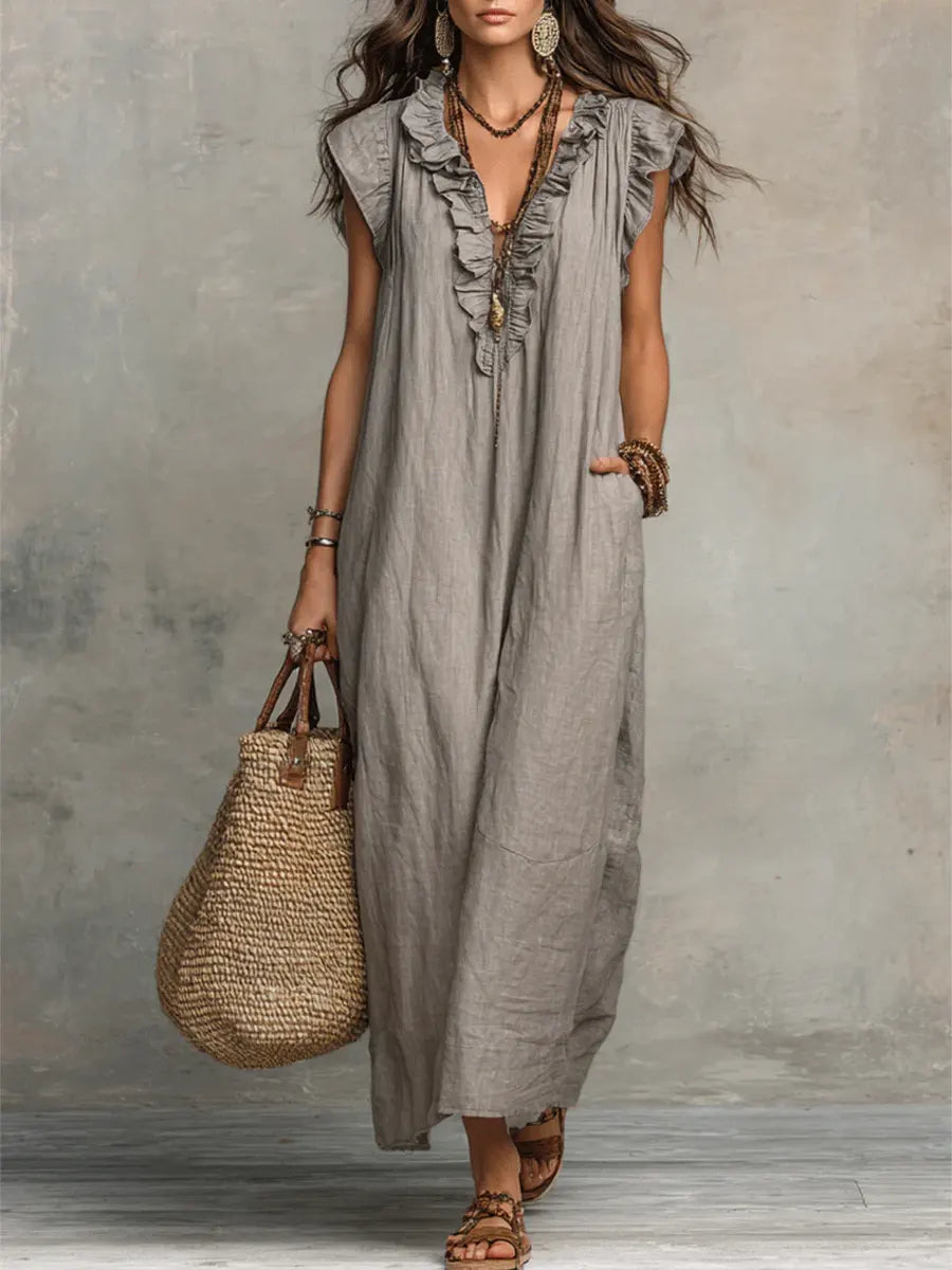 Sofia™ | Bohemian Ruffle Maxi Dress