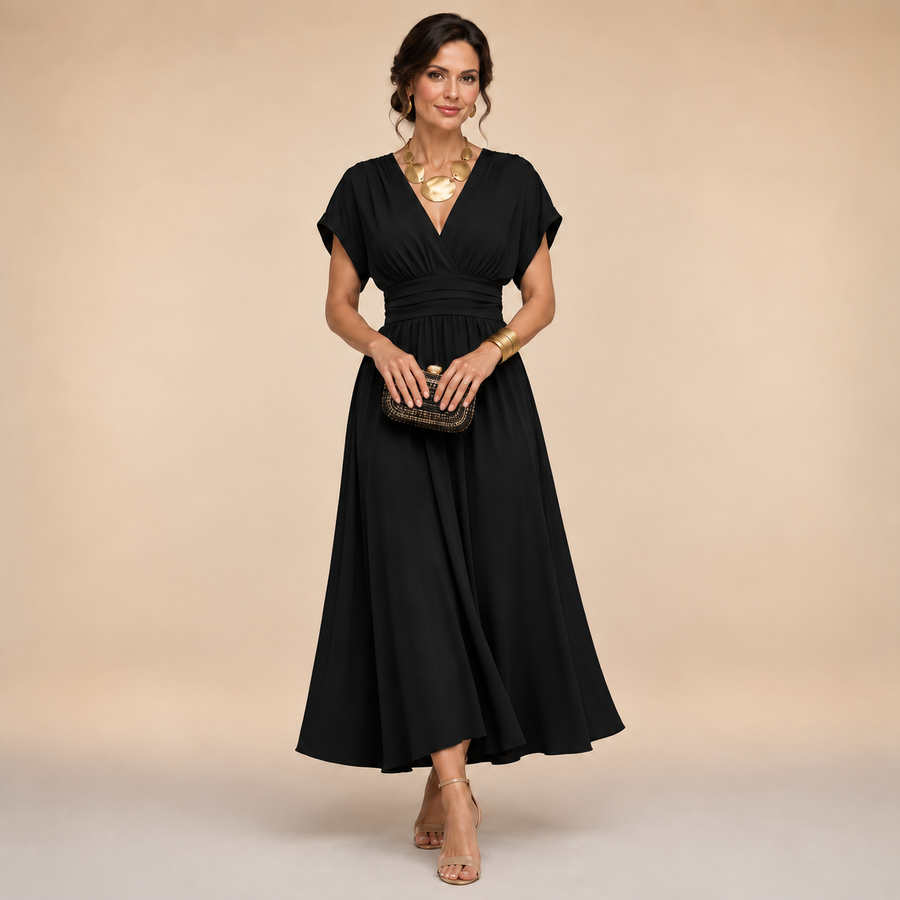 Odessa | Wrap V-Neck Midi Dress