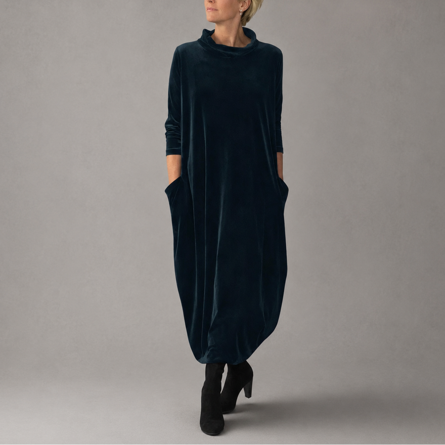 Evangeline | High Neck Cocoon Maxi Dress