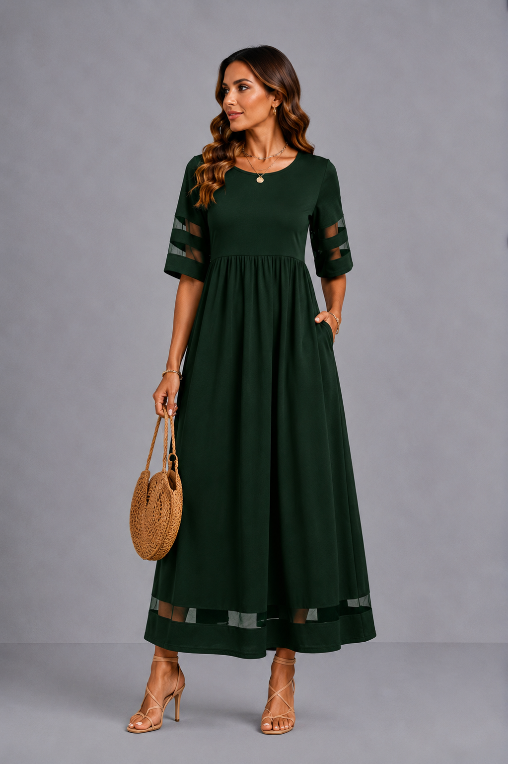 Aubrey | Empire Waist Midi Dress