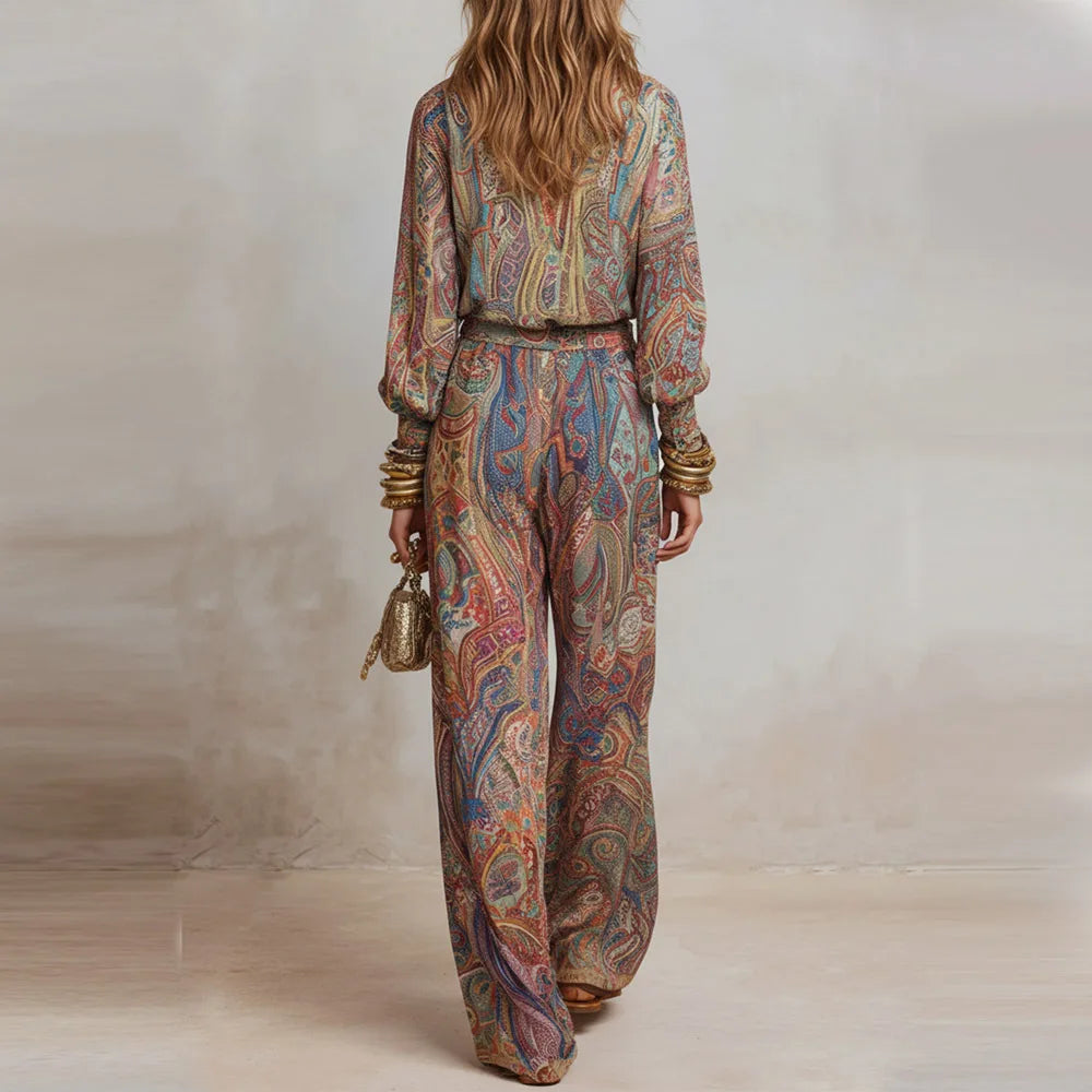 Wilhelmina | Paisley Print Two-Piece Set