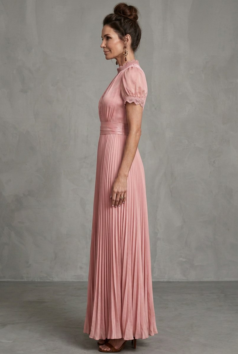 Lily | Keyhole Neck Pleated Maxi Dress